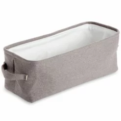 Juvale Grey Fabric Bathroom Storage Bin (16 X 6 X 5.5 Inches)