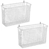 MDesign Metal Wall Mount Hanging Basket Home Storage - 2 Pack