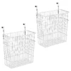 MDesign Wire Over Cabinet Door Kitchen Storage Basket & Trash Can - 2 Pack