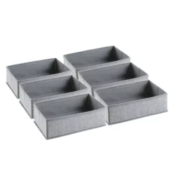 MDesign Soft Fabric Dresser Drawer And Closet Storage Organizer - 6 Pack