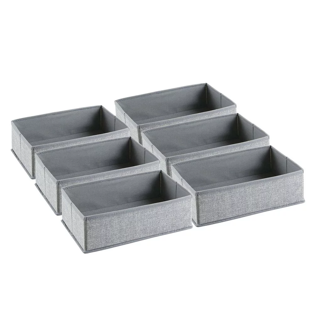 MDesign Soft Fabric Dresser Drawer And Closet Storage Organizer - 6 Pack 1 MDesign Soft Fabric Dresser Drawer And Closet Storage Organizer - 6 Pack