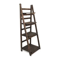 Cheungs Home Decorative 4 Tier Wood Shelf Stand, Brown