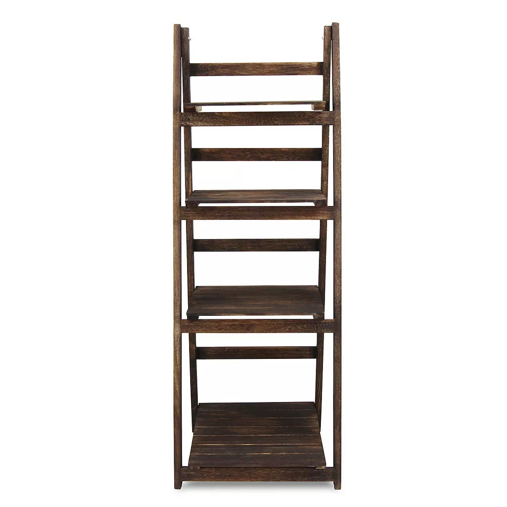 Cheungs Home Decorative 4 Tier Wood Shelf Stand, Brown 3 Cheungs Home Decorative 4 Tier Wood Shelf Stand, Brown - Image 3