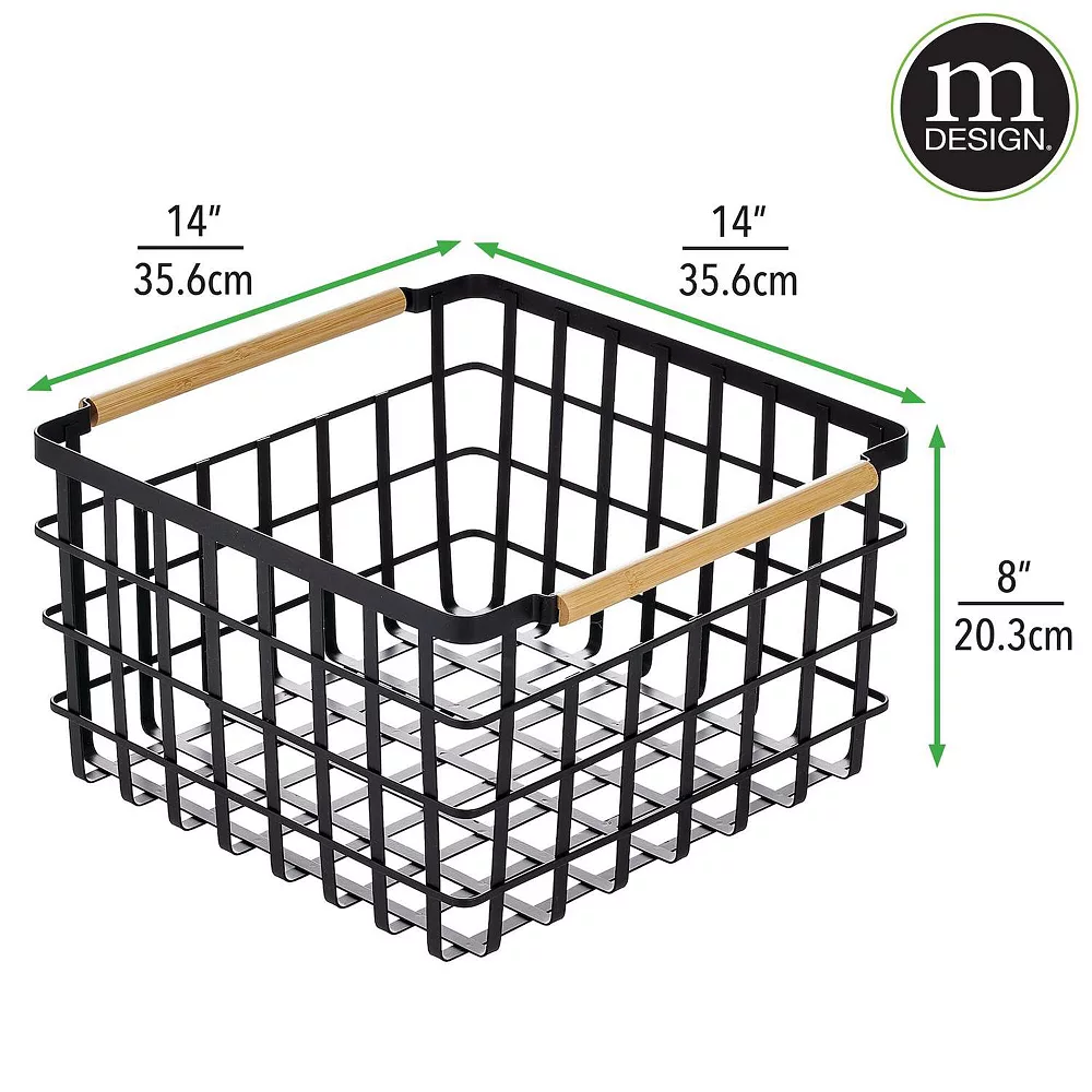 MDesign Metal Steel Wire Square Closet Storage Basket - 2 Pack 2 MDesign Metal Steel Wire Square Closet Storage Basket - 2 Pack - Image 2