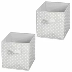 MDesign Kids Fabric Closet Storage Organizer Cube Bin Box - 2 Pack