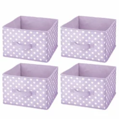 MDesign Soft Fabric Closet Storage Organizer Cube Bin - 4 Pack