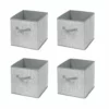 MDesign Soft Fabric Nursery Organizer Bin With Front Handle, 4 Pack