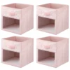 MDesign Fabric Nursery Storage Cube With Front Window, 4 Pack