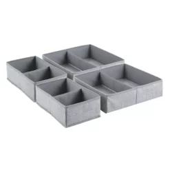 MDesign Fabric Nursery/Playroom Drawer Divider Organizer Bins, 2 Pack