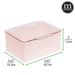 MDesign Plastic Playroom/Gaming Storage Organizer Box, Lid, 4 Pack -US Storage Furniture Sales Store 6168434 ALT3