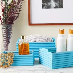 Blue Wooden Crate Nesting Boxes For Storage (3 Sizes, 3 Pieces) 6 Blue Wooden Crate Nesting Boxes For Storage (3 Sizes, 3 Pieces) -US Storage Furniture Sales Store 6172537 ALT2