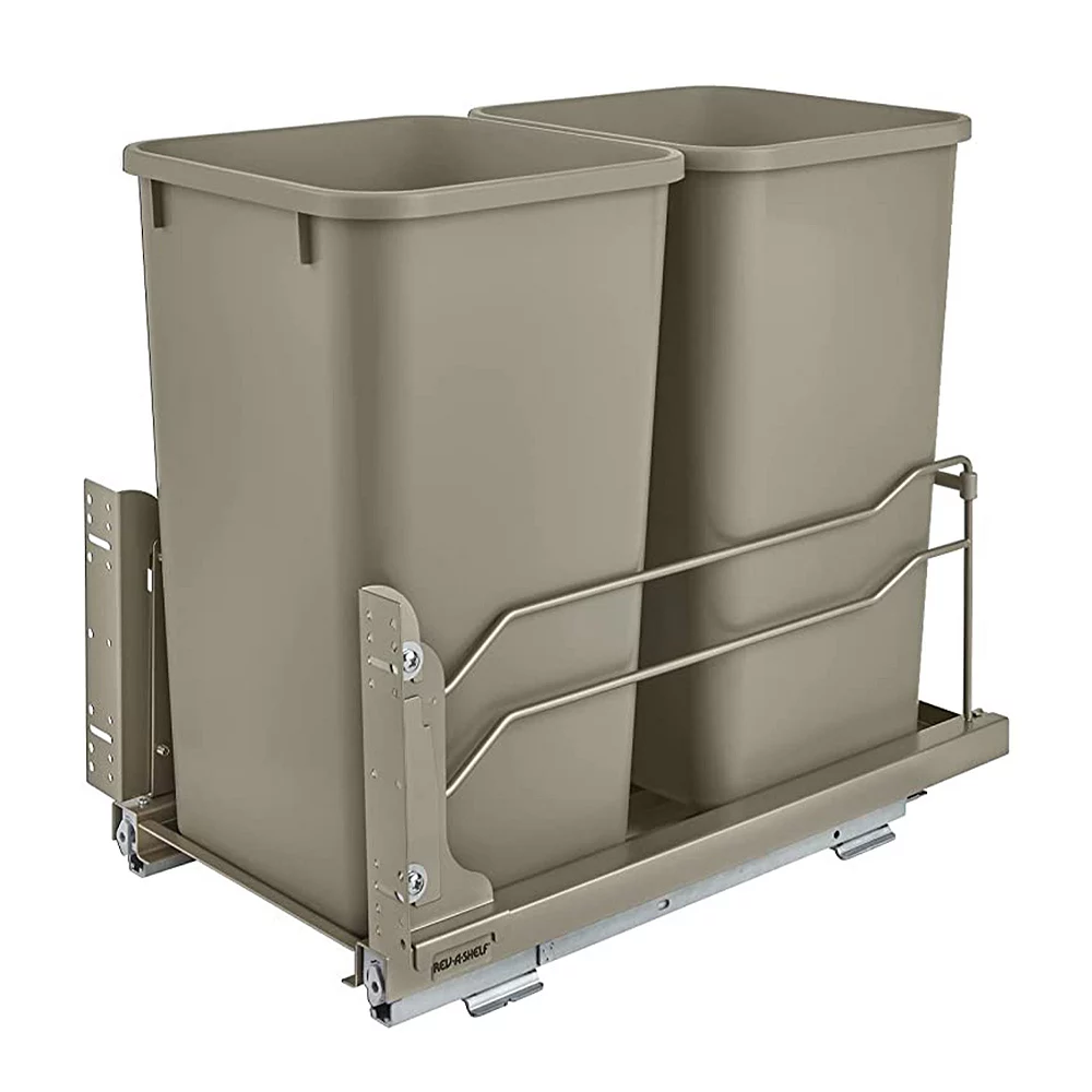 Rev-A-Shelf 53WC-1527SCDM-212 Double 27 Quart Pullout Soft Close Waste Container 1 Rev-A-Shelf 53WC-1527SCDM-212 Double 27 Quart Pullout Soft Close Waste Container