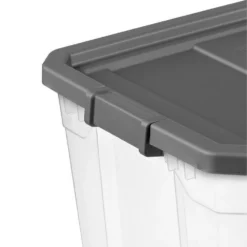Sterilite 108 Qt. Clear Stacker Storage Container Tote W/ Latching Lid, (4 Pack) -US Storage Furniture Sales Store 6208828 ALT3