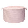 14" Pink And White Handmade Braided Storage Basket