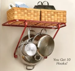 Kitchen Wall Shelf With Hooks