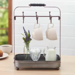 Farmhouse Coffee Mug Rack With Tray -US Storage Furniture Sales Store images 95